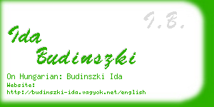 ida budinszki business card
